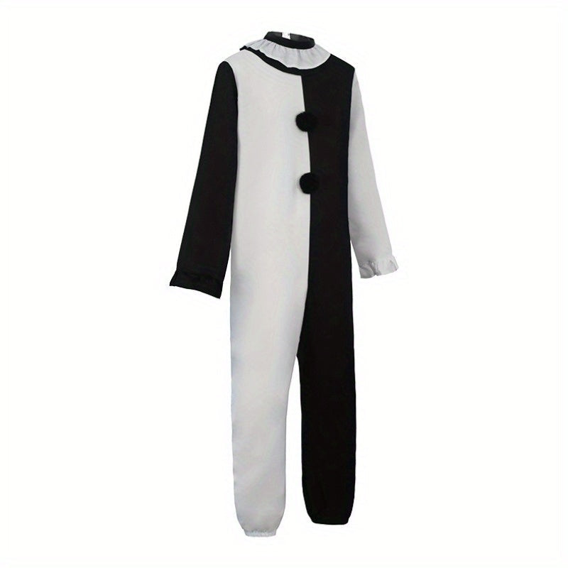 Unisex Klassieke Lange Mouwen Halloween Kostuum Jumpsuit | Pom Poms