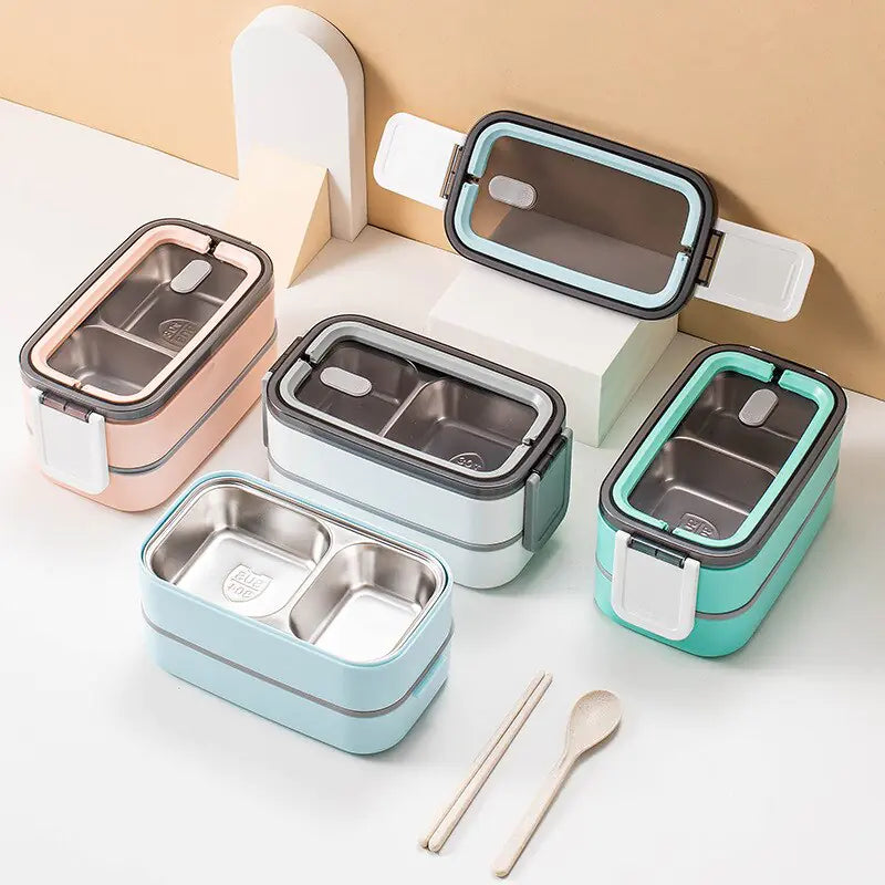 2-laagse RVS Bento-Lunchbox - MealMate