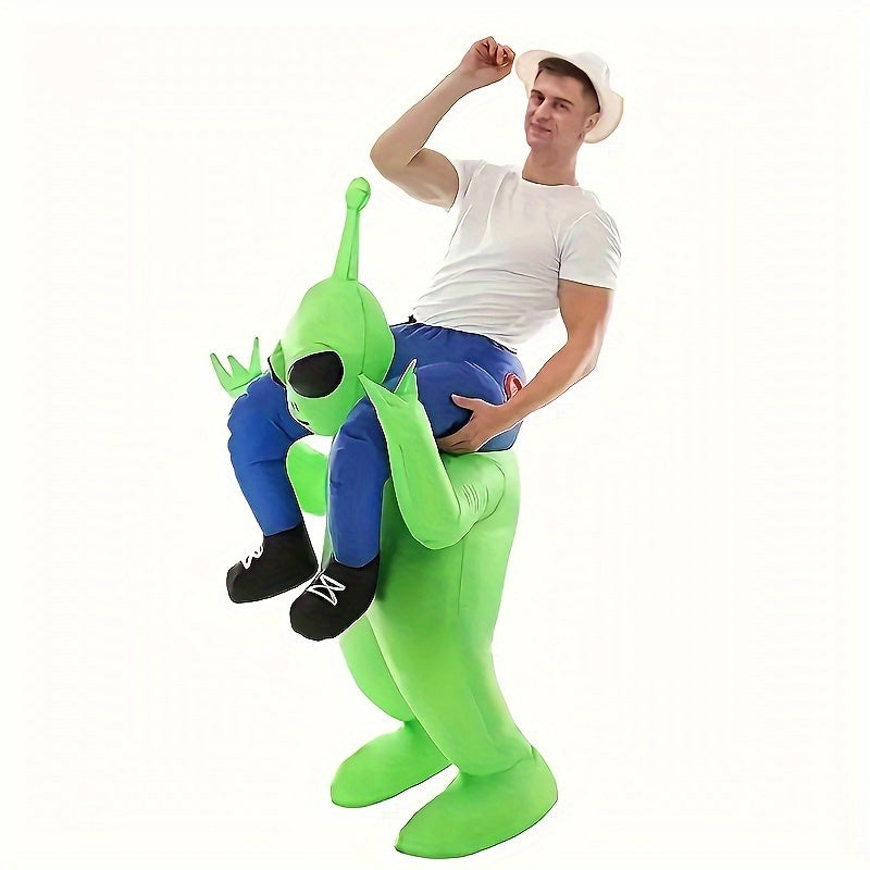 Grappig Opblaasbaar Halloween Alien Kostuum voor Mannen | Ride On Illusie