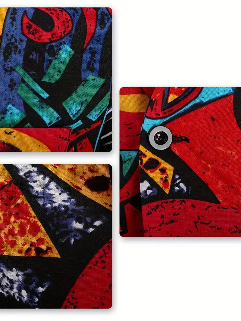 Carnaval Kleurrijk Herenpak - Slim Fit Tweedelig Kostuum met Broek voor Feesten en Carnaval