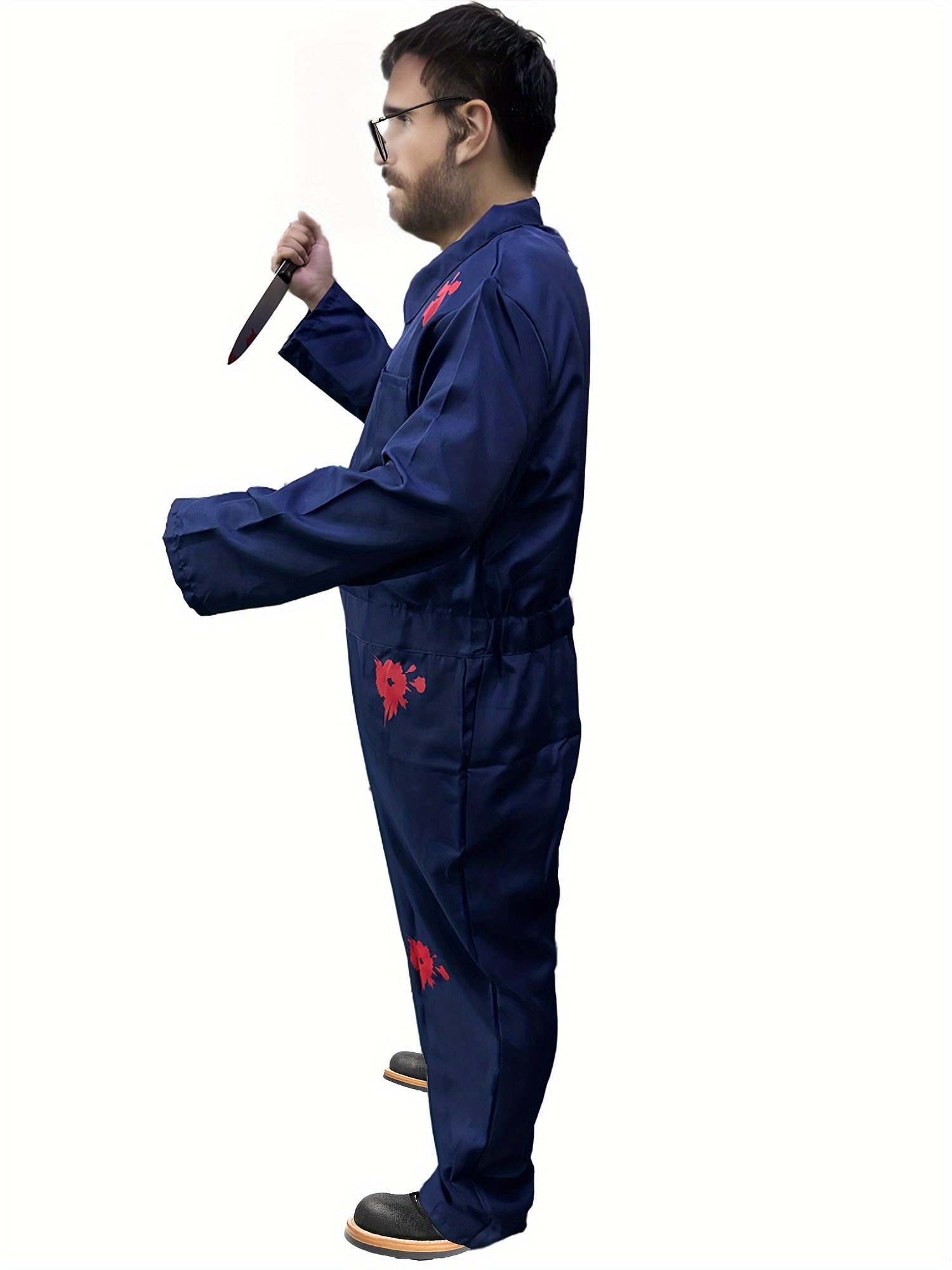 Mannen's Eng Scary Bloody Halloween Kostuum Jumpsuit | Lange Mouwen Mes