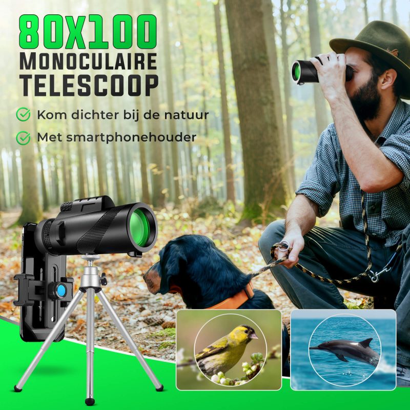 AstroView Hoogwaardige Monoculair | Compact en licht voor een heldere kijk op grote afstanden