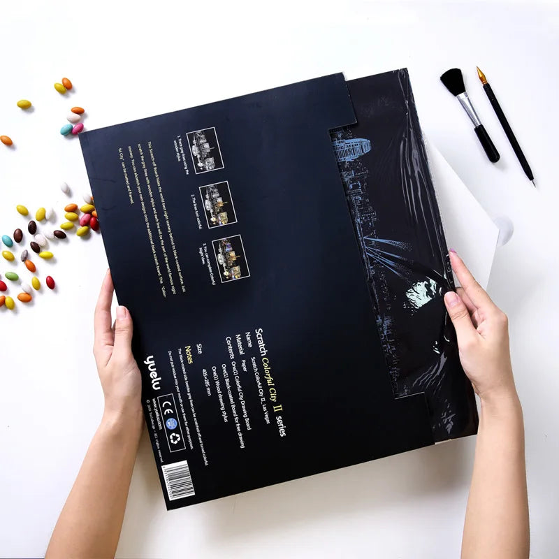 5D kras kunstplaat | Het ultieme artistieke avontuur voor alle leeftijden | Incl. Gratis houten kraspen