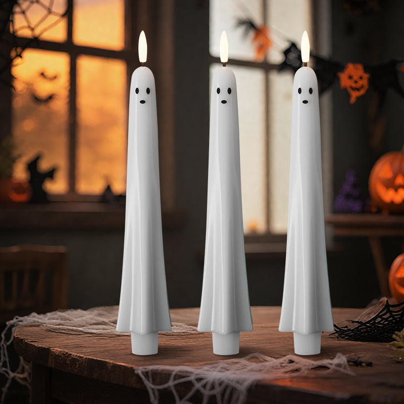 SpookGlow Spooklicht | Afstandsbediend 3D-kaars met vlam