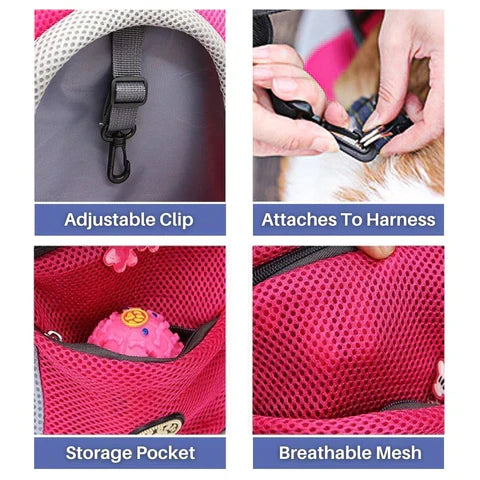 Premium Hondenrugzak Draagtas met Ademend Gaas en Handige Opbergruimte voor Buitenavonturen - Verstelbaar voor Honden tot 25 lbs