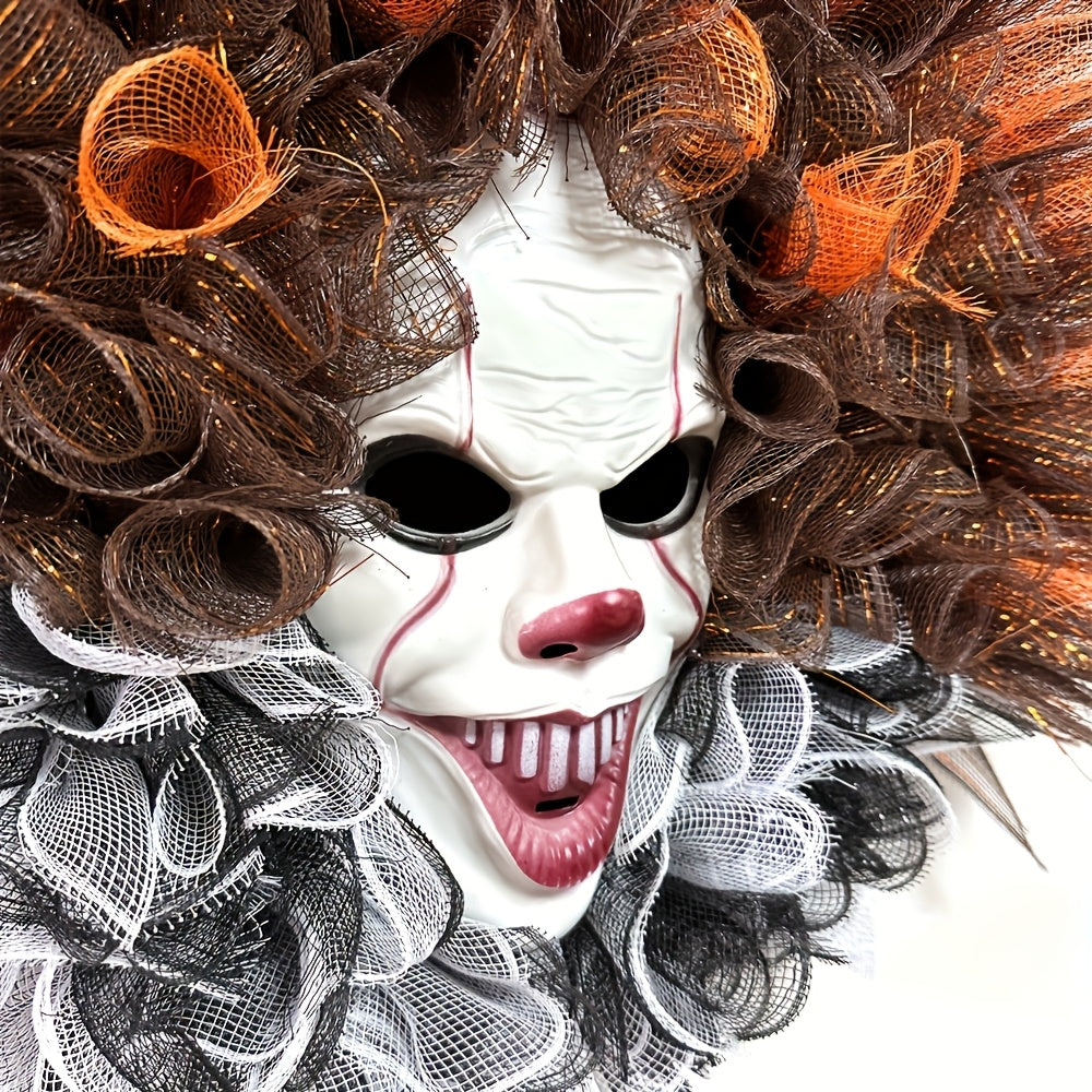 Halloween Engangstige Clown Mesh Krans | Griezelige Deurdecoratie