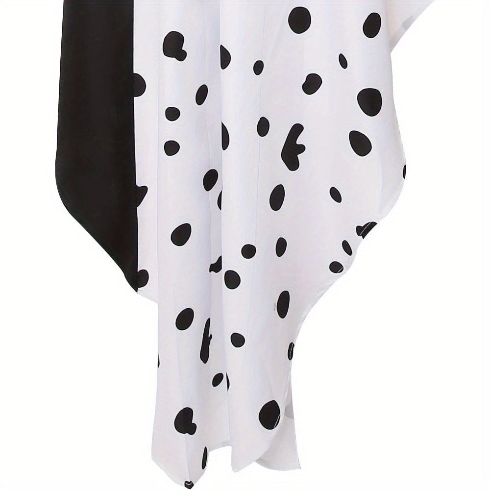 Vrouwen Hooded Halloween Film Kostuum Jurk | Asymmetrische Dalmatiër