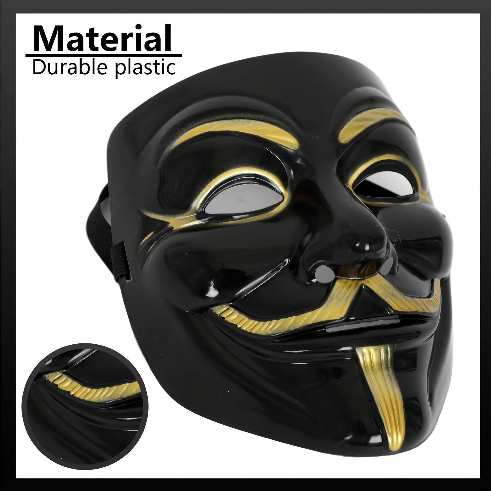 Heren Volledige Gezicht Plastic Halloween Masker | Anonieme Cosplay