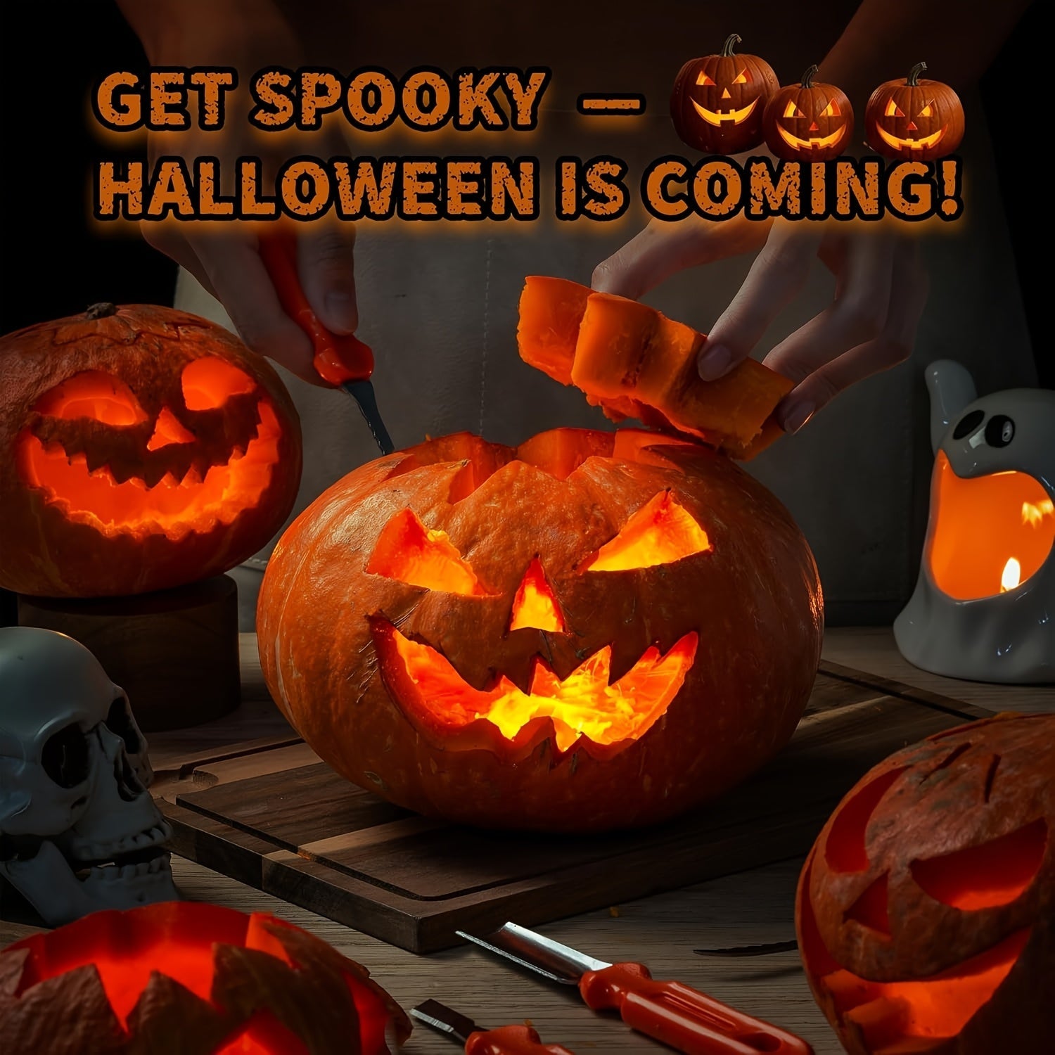 Halloween Pompoen Snijset voor Eenvoudig Gesneden Pompoenen | Herbruikbare Gereedschappen