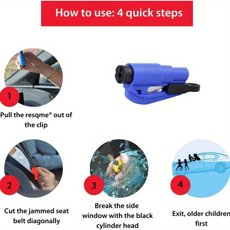 Compacte Noodveiligheidshamer met Ergonomische Handgreep – Raamverbreker voor Snelle Ontsnapping in de Auto, Beschikbaar in Meerdere Kleuren