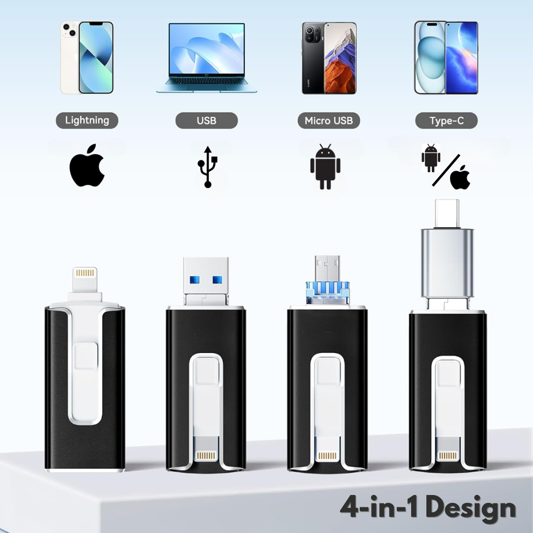 SnapVault 4-in-1 back-upstick | Vanaf de telefoon direct up je USB