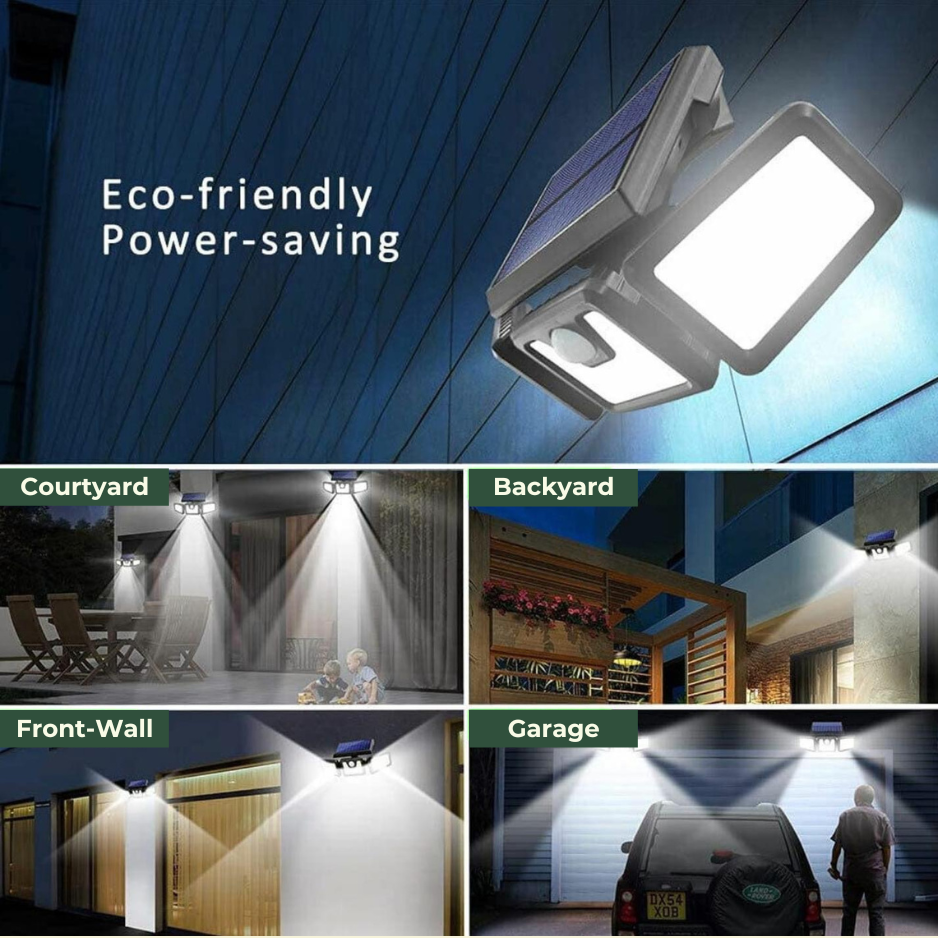 SunGuard Drievoudige LED Solar Wandlamp | Verlicht uw buitenruimte met slimme efficiëntie