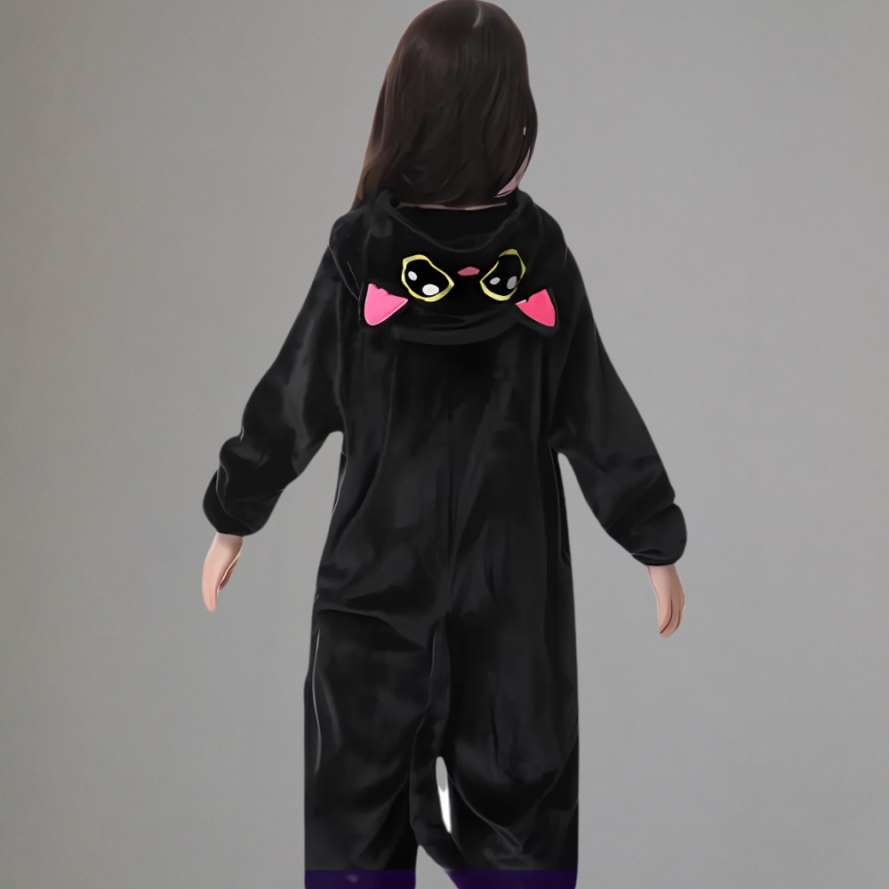 Halloween Kinderen Kat Kostuum Onesie Cosplay Outfit