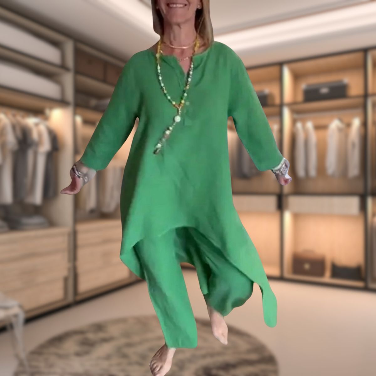 Elegante Dames Twee-delige Set – Comfortabele Luxe Outfit met Geruit Ontwerp