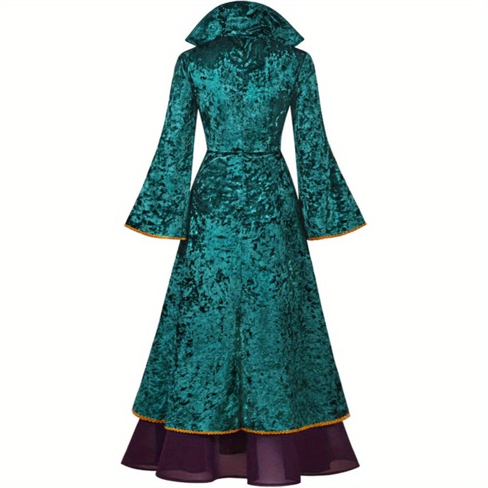Velvet Lange Mouwen Halloween Hocus Pocus Kostuum Jurk | Maxi
