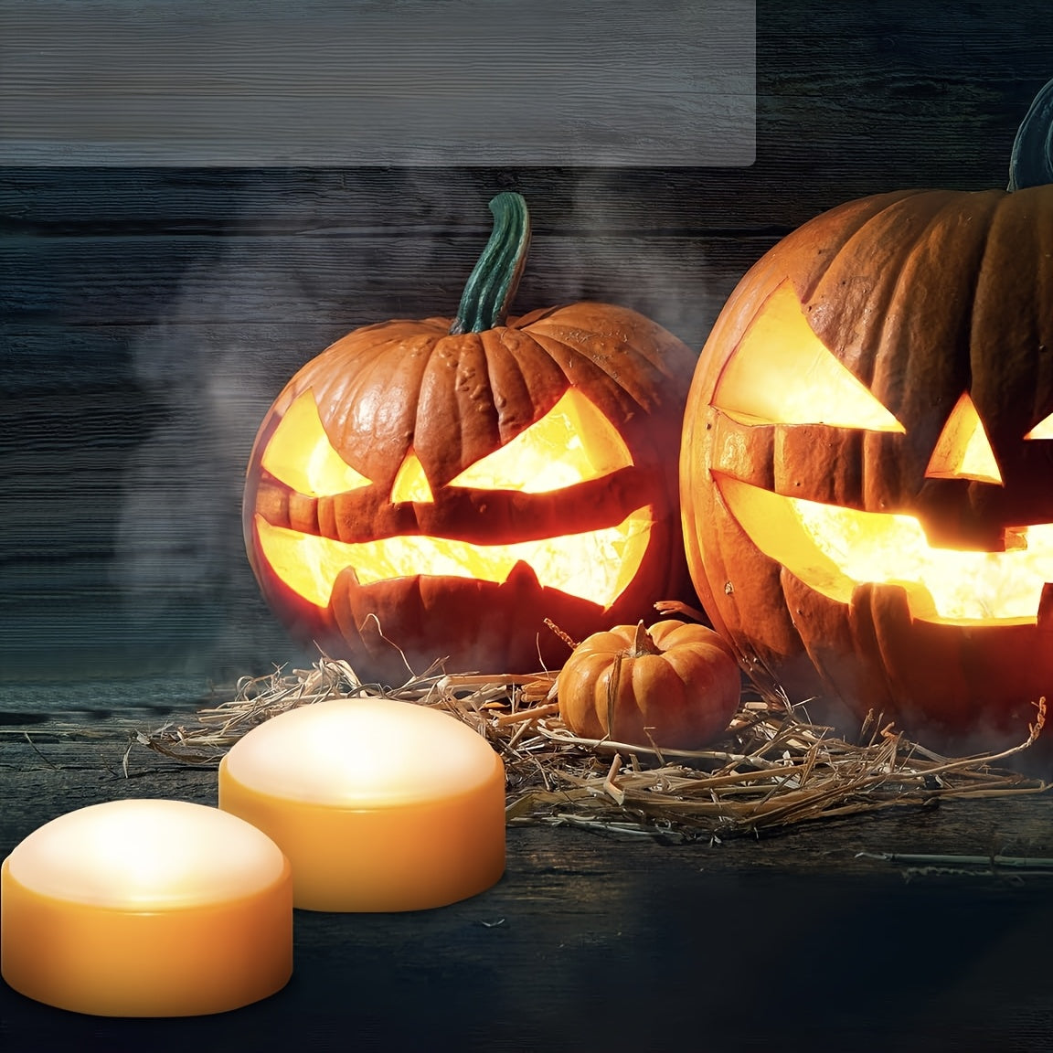 Vlamloze Batterij Jack-O-Lantern Lichten | LED Theekaarsen