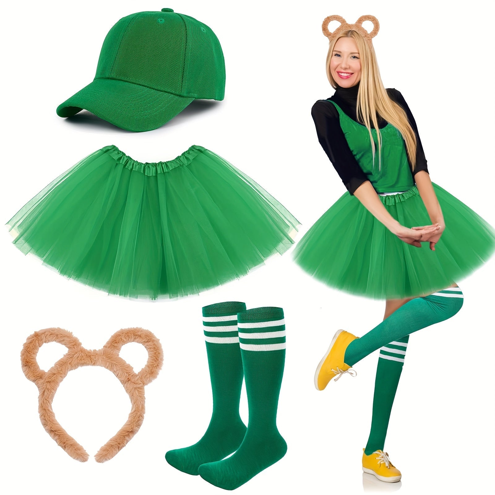 Vrouwen Halloween Chipmunk Kostuum Set | Tutu Sokken Haarband