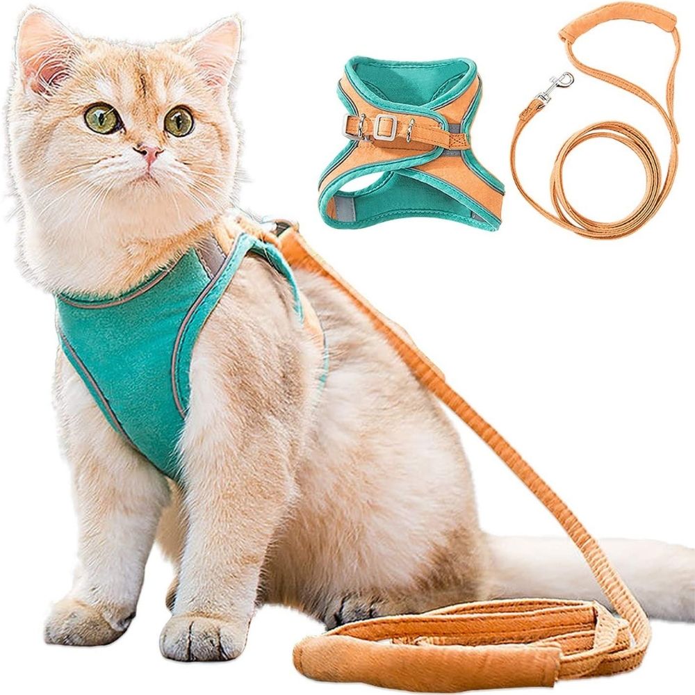 Ontsnap-Veilige Kat Harnas en Leash Set – Verstelbaar, Comfortabel, Ademend Stof voor Veilige Buitenavonturen