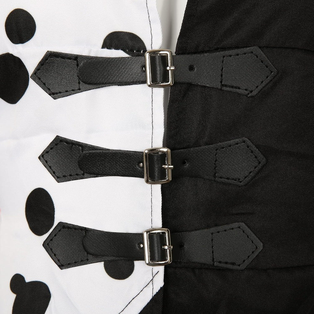 Vrouwen Hooded Halloween Film Kostuum Jurk | Asymmetrische Dalmatiër