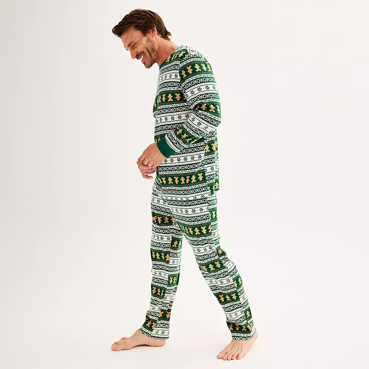 Groene Peperkoek Bijpassende Familie Kerst Pyjama's | Inclusief Pyjama's voor Volwassenen, Kinderen & Honden