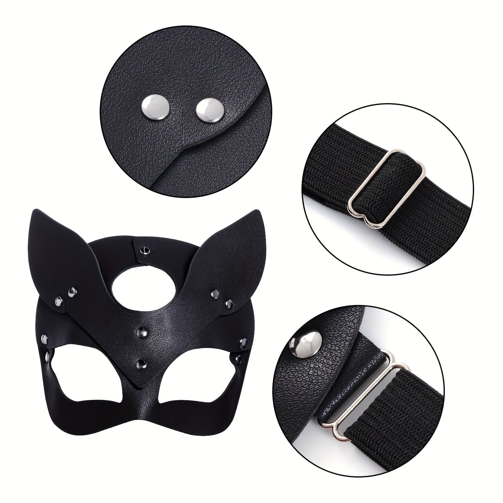 Dames Faux Leren Halloween Kostuumaccessoires | Kat Masker Handschoenen