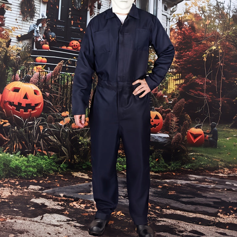 Mannen's Angstaanjagend Halloween Kostuum Jumpsuit | Gemaskerde Lange Mouw