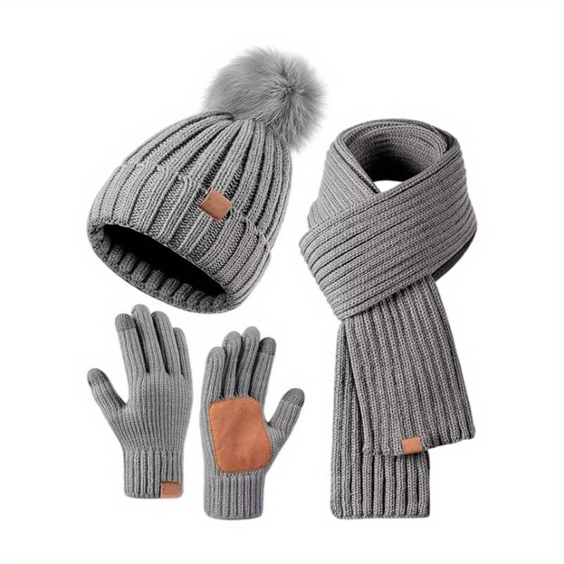 WinterWarm 3-in-1 Set – Muts, Sjaal en Touchscreen-Handsch gloves