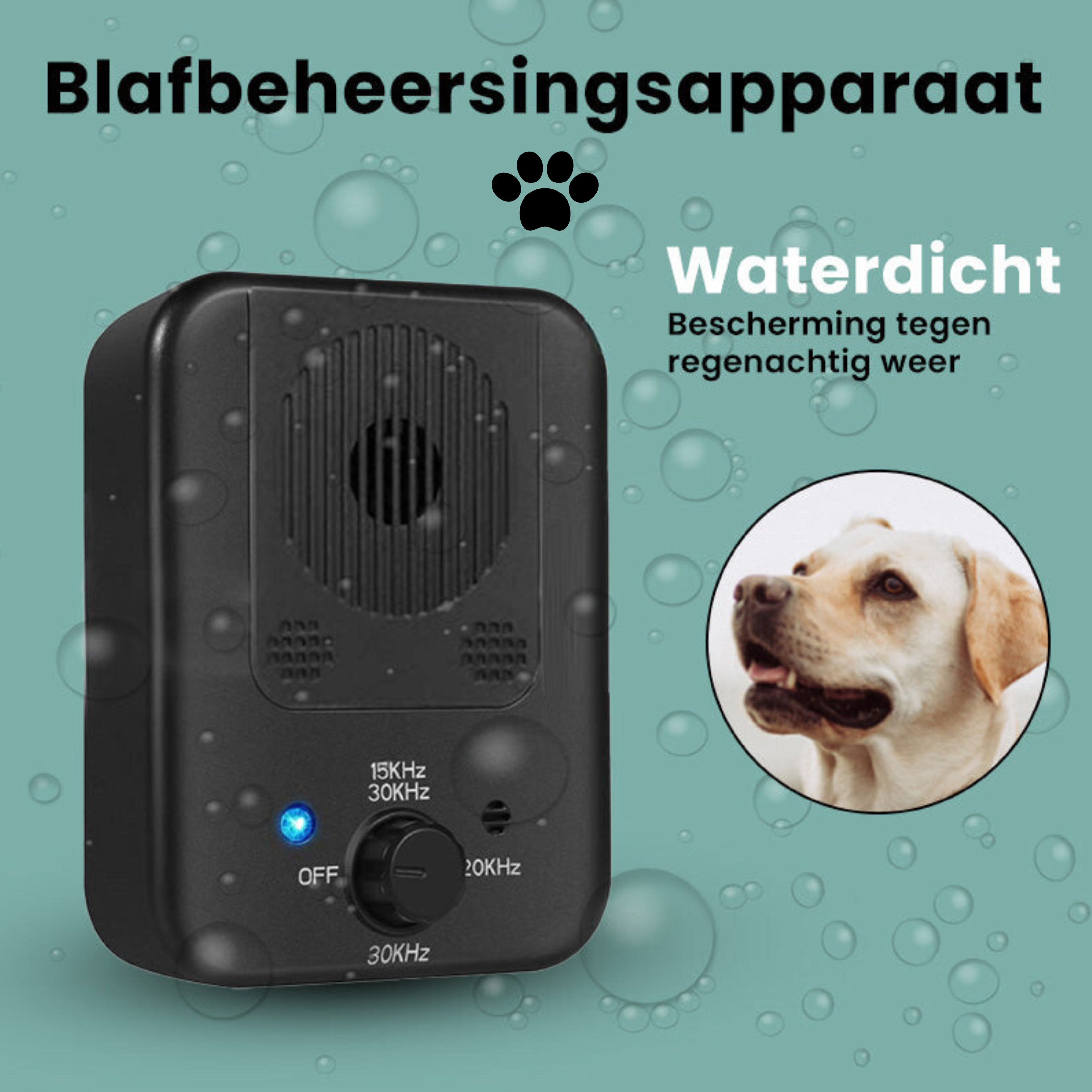 Ultrasone Anti-Hond Blaasapparaat – Verstelbare Intensiteit, Waterdicht, 15 Meter Bereik voor het Voorkomen van Hondengeblaf