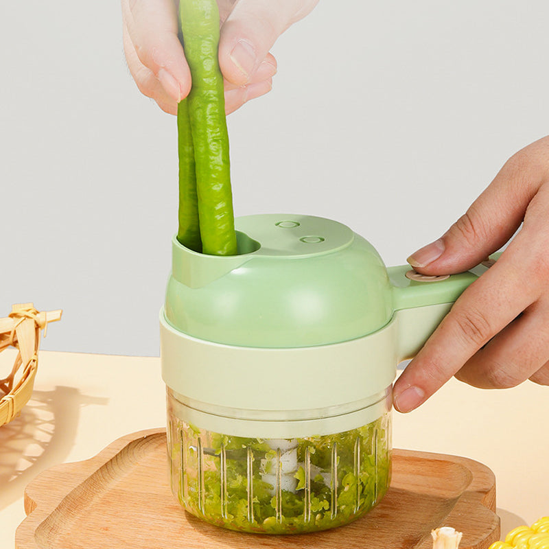 GreenTech groentesnijder | De 4 In 1 Elektrisch oplaadbare Groentesnijder