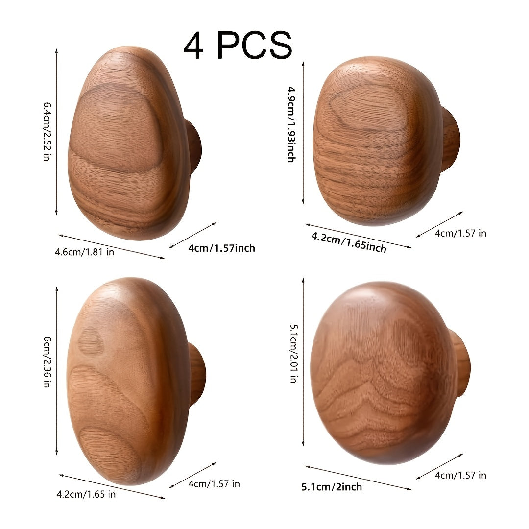 WoodCraft Houten Wandhaken Set – Handgemaakt ontwerp van noten- en beukenhout