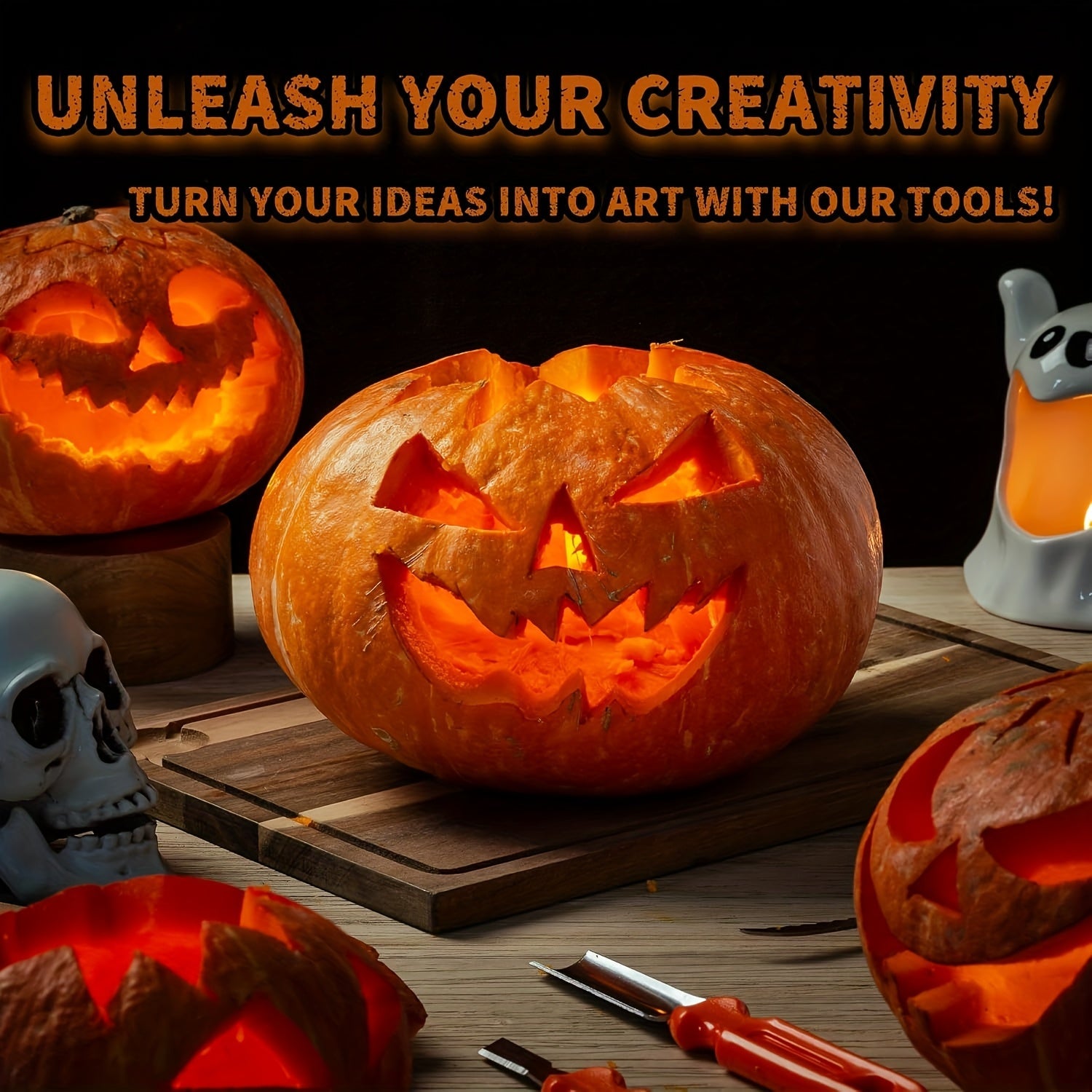 Halloween Pompoen Snijset voor Eenvoudig Gesneden Pompoenen | Herbruikbare Gereedschappen