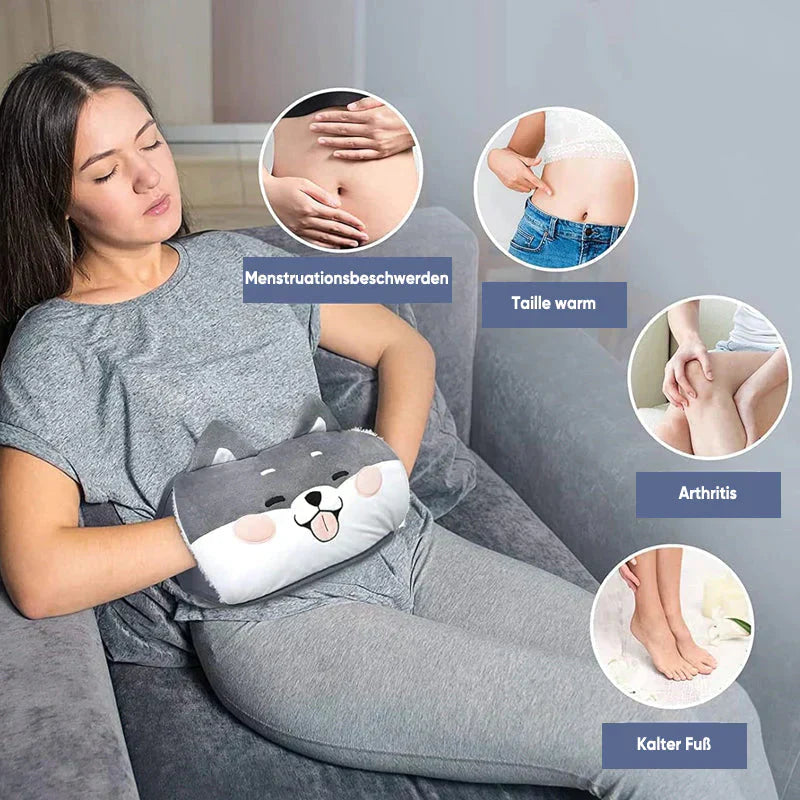 WarmCush – Herbruikbare Pluche Warmwaterkruik met Heupkussen