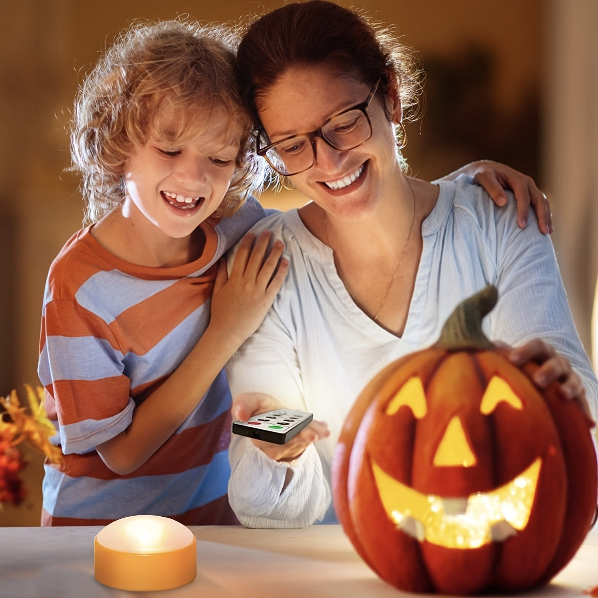 Vlamloze Batterij Jack-O-Lantern Lichten | LED Theekaarsen