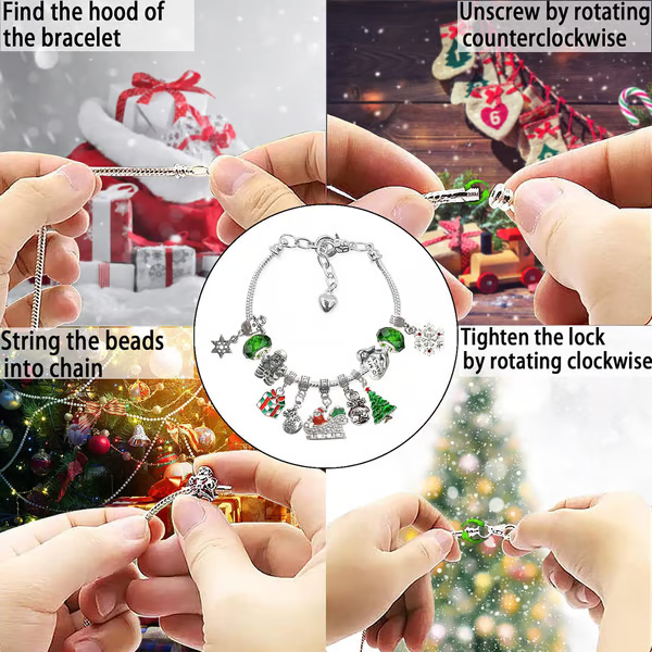 XmasBrace | 24 Stuks DIY Kerst Advent Kalender Armbandenset voor Feestelijk Plezier