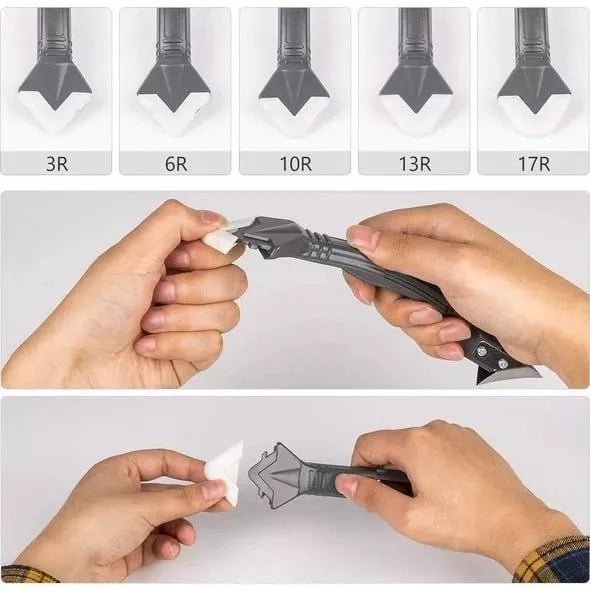 SealMaster 5-in-1 siliconen schraper gereedschapsset | Perfecte afdichtingen gemakkelijk gemaakt