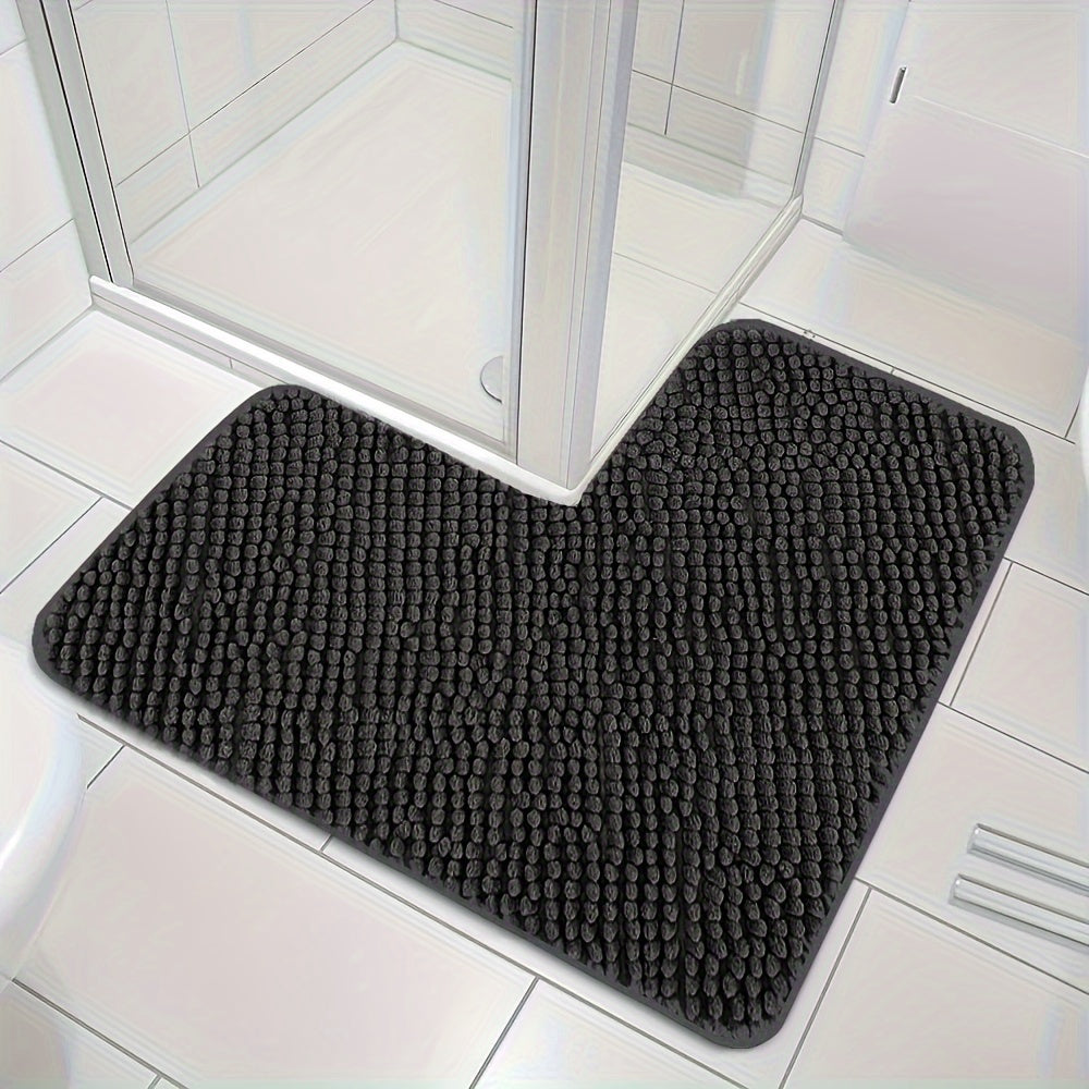 HoekZacht L-vormige Douchematt – Pluche Antislip Badmat met Hoge Absorptievermogen