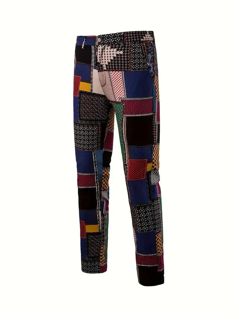 Carnaval Kleurrijk Herenpak - Slim Fit Tweedelig Kostuum met Broek voor Feesten en Carnaval