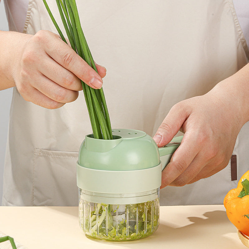 GreenTech groentesnijder | De 4 In 1 Elektrisch oplaadbare Groentesnijder