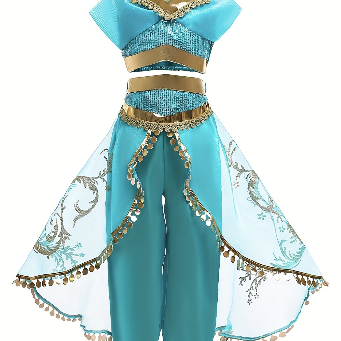 Dames Pailletten Fancy Halloween Kostuum Set | Mesh Versierd