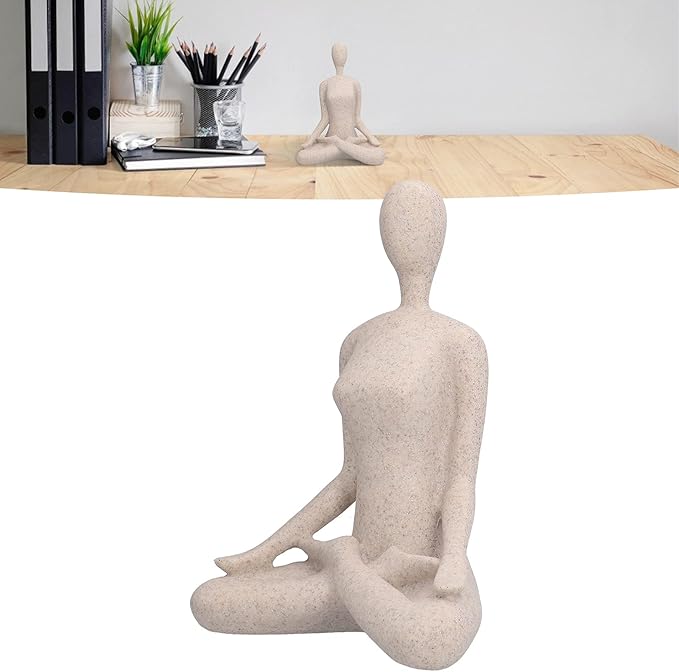 ZenJoy Vrouw in Yoga Standbeeld – Moderne Binnenhuisdecoratie van Resin