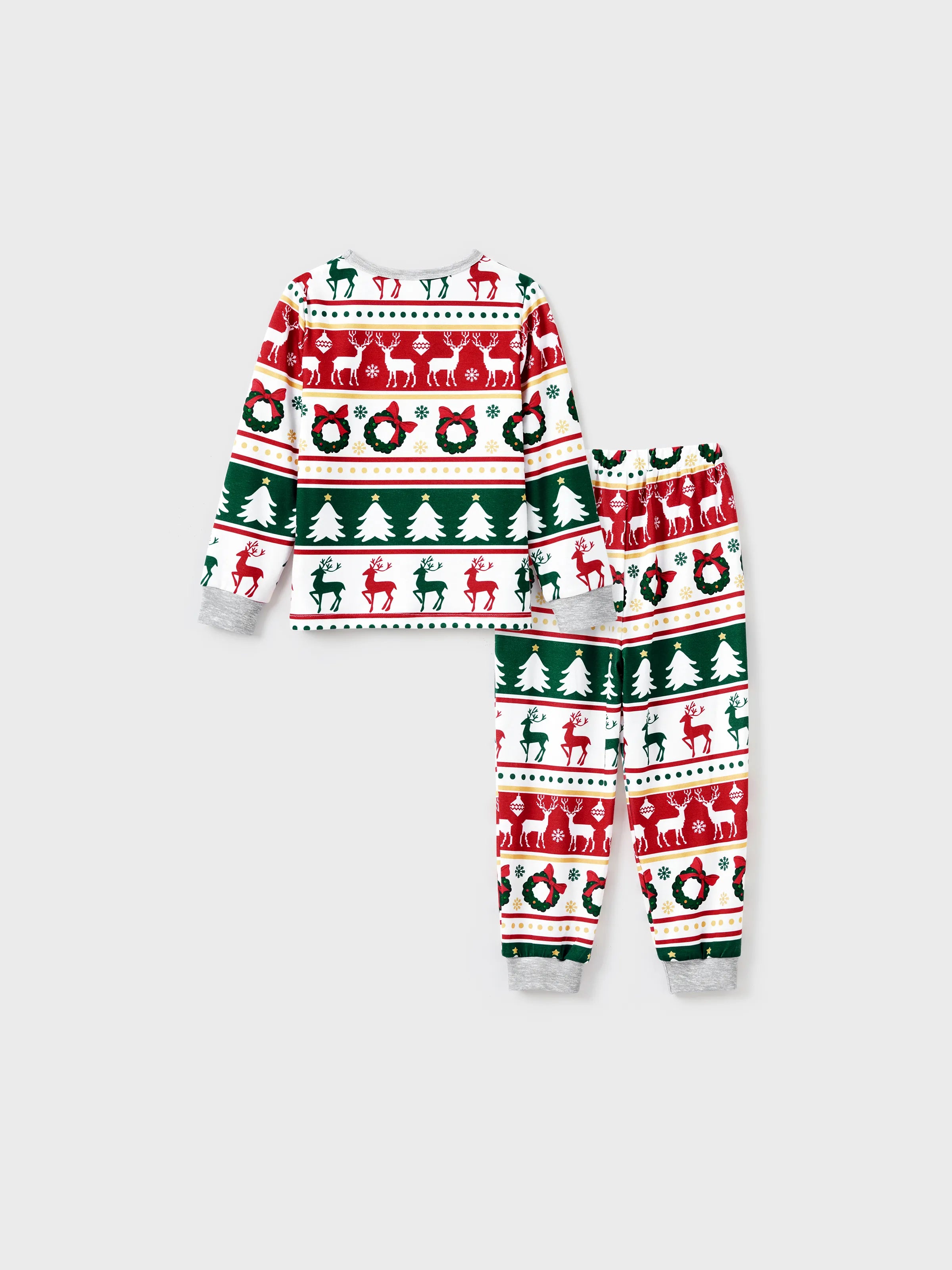 ReindeerJams | Gezinsmatching Kerstpyjama's met Rendier en Kerstboompatroon met ColorBlock Sokken
