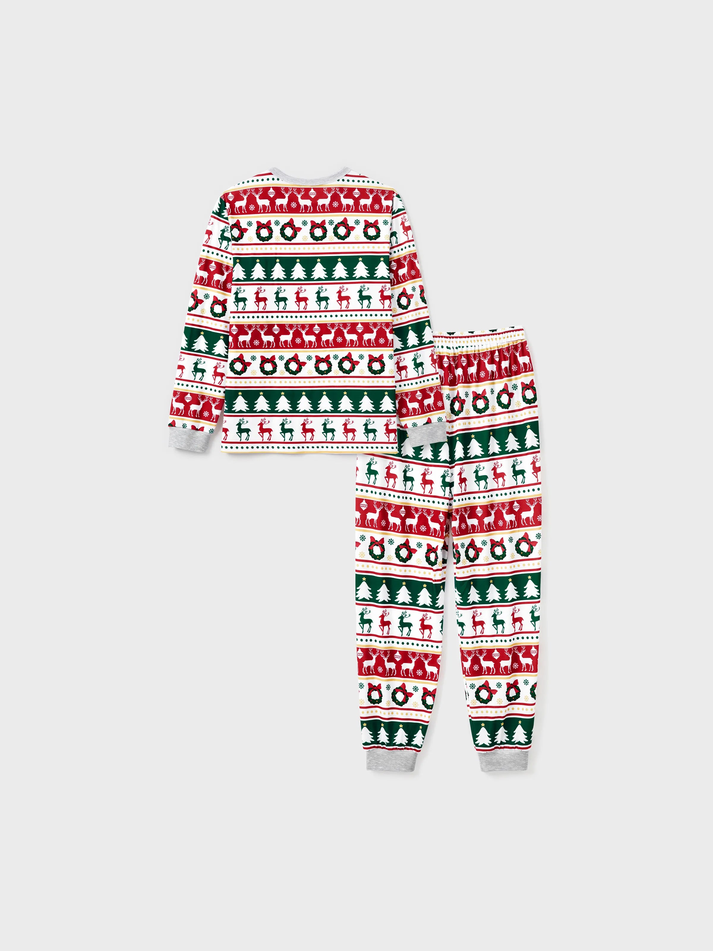 ReindeerJams | Gezinsmatching Kerstpyjama's met Rendier en Kerstboompatroon met ColorBlock Sokken