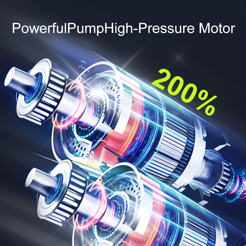 Draagbare Luchtcompressor met LCD-scherm en LED-licht – 150 PSI Inflator voor Auto's, Fietsen en Sportuitrusting