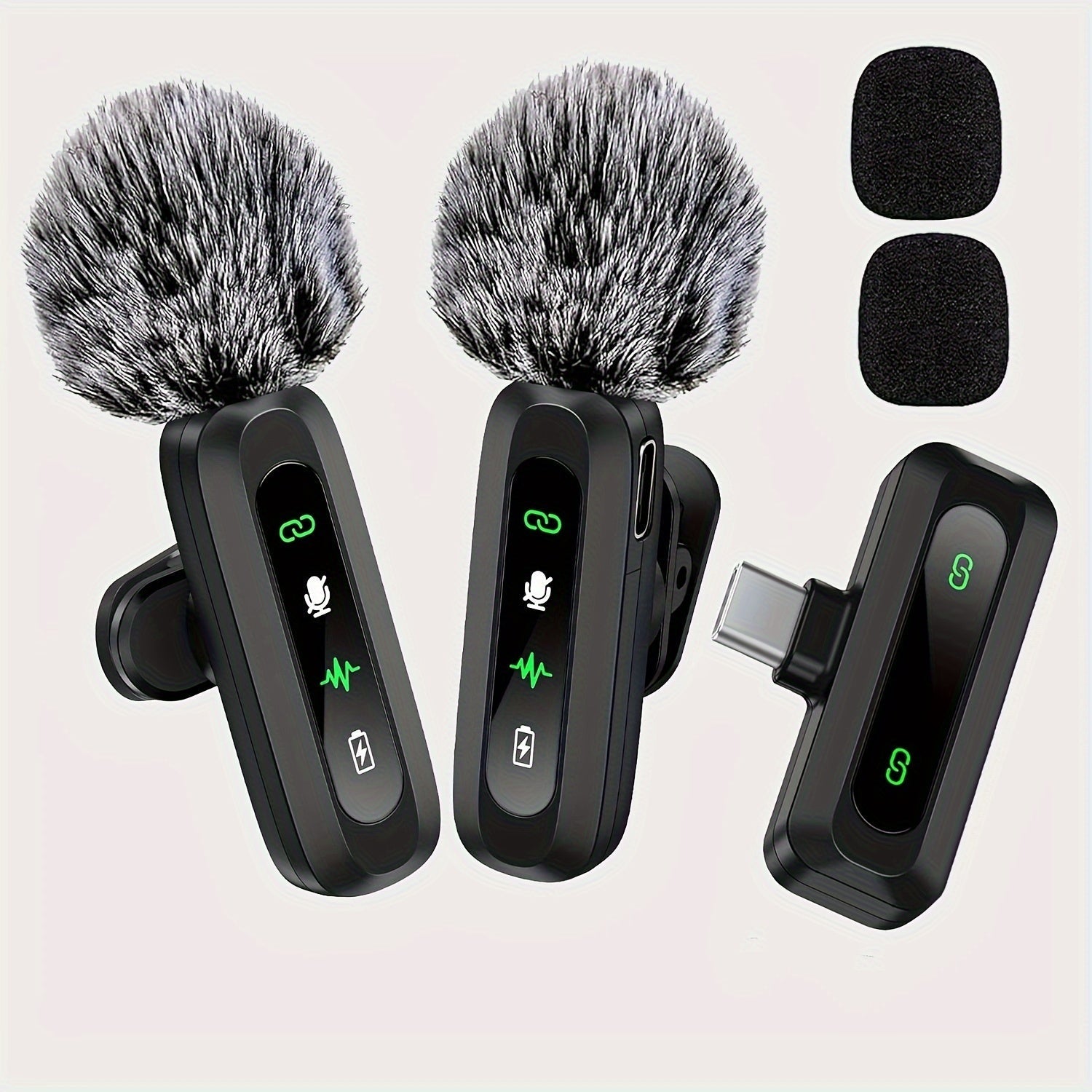 Draadloze Lavalier Microfoon met USB-C Verbinding voor Smartphones en Tablets – Compact Ontwerp, Ideaal voor Podcasts en Vlogs