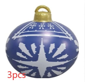 Opblaasbare Kerstbal Buiten Decoratie 60cm – Weerbestendige PVC Kerstdecoratie
