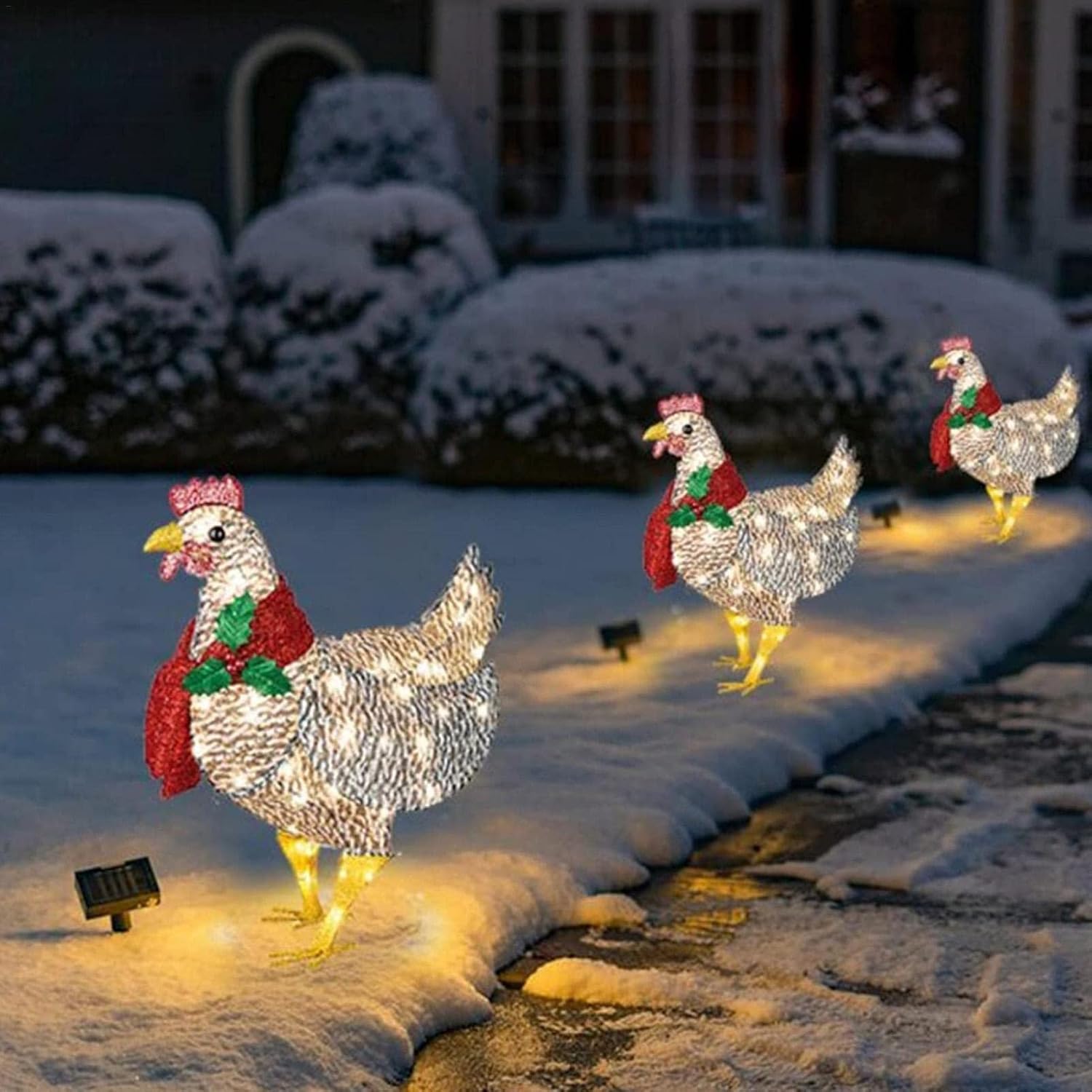 WinterHen LED Kip met Sjaal – Stralende Kerstdecoratie voor binnen en buiten