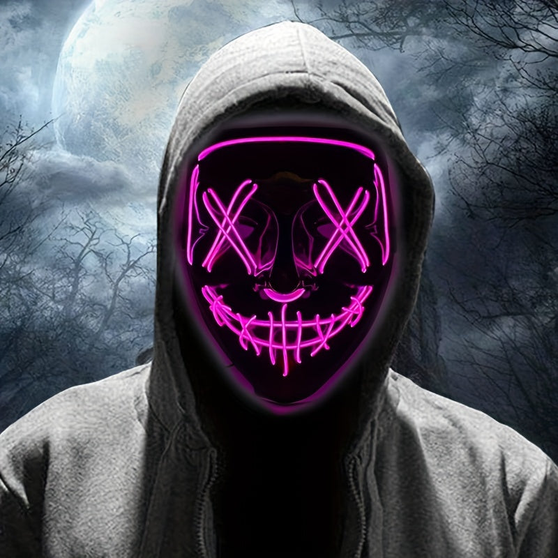 Mannen's Engeleng LED Halloween Masker | Verlichte Anonieme Cosplay