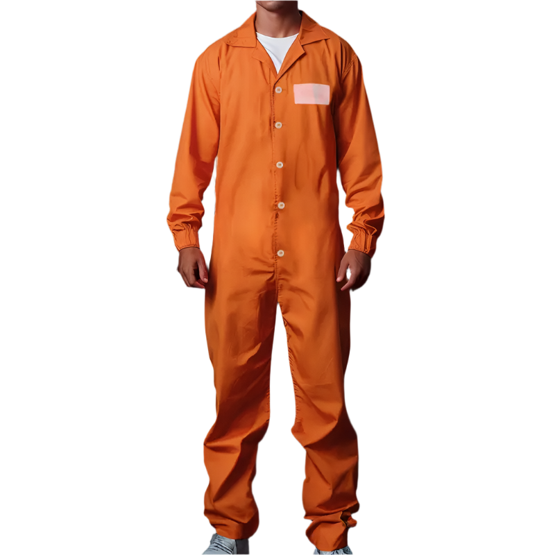 Jailbreak - Volwassen Gevangene Kostuum - Polyester Cosplay Outfit voor Feestelijke Partijen en Carnaval