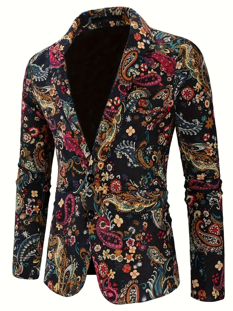 Carnaval Kleurrijk Herenpak - Slim Fit Tweedelig Kostuum met Broek voor Feesten en Carnaval