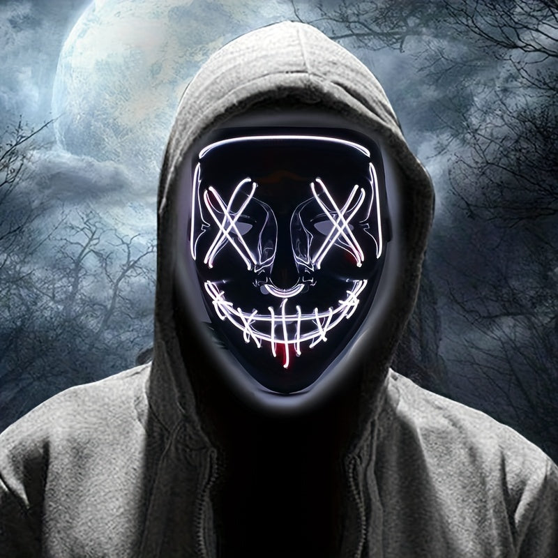Mannen's Engeleng LED Halloween Masker | Verlichte Anonieme Cosplay